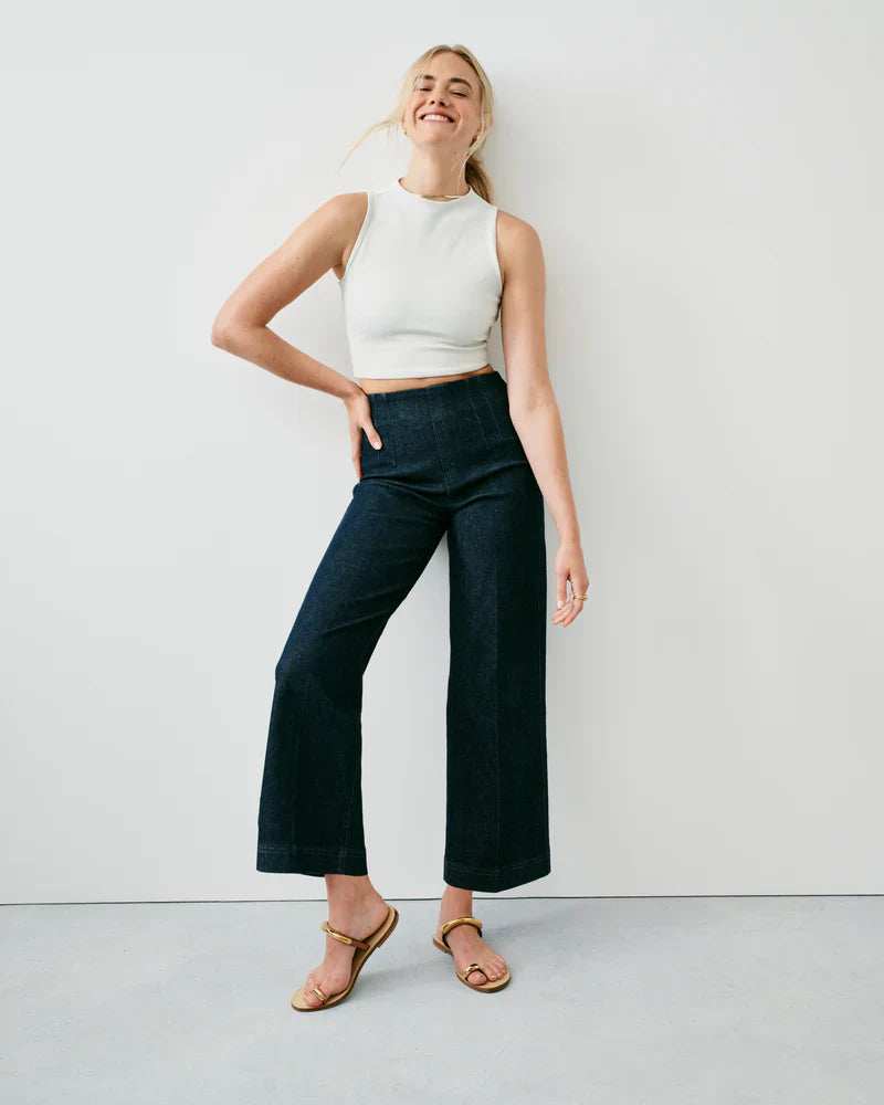 SPANXshape Zero Waistband Cropped Wide Leg Jeans