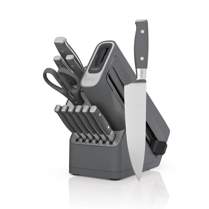 Ninja Foodi NeverDull Premium 12-Piece German Stainless Steel Knife System with Built-in Sharpener K32012 Kitchen Cutting