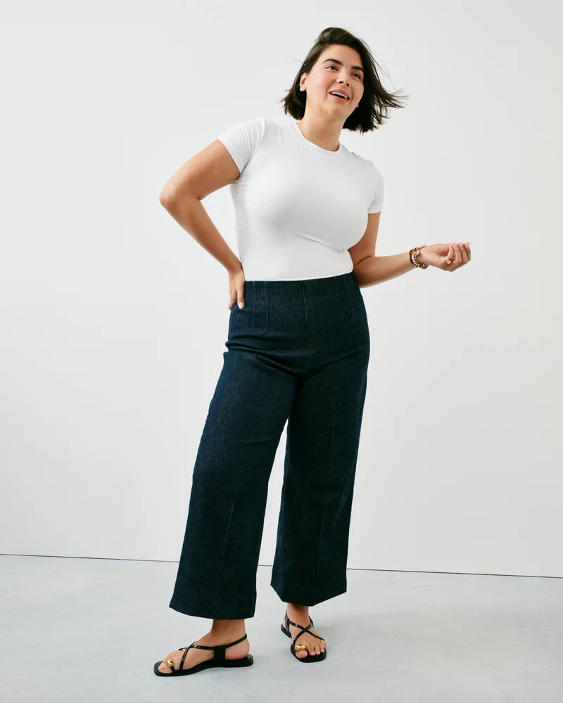 SPANXshape Zero Waistband Cropped Wide Leg Jeans